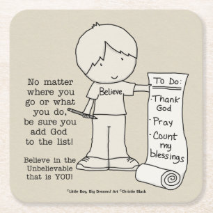 To Do List Square Paper Coaster