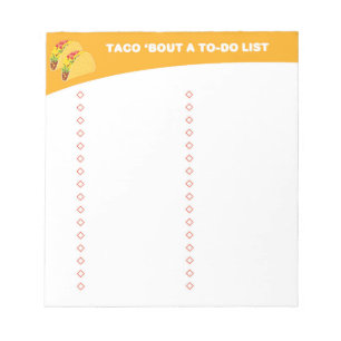 To Do List - Taco Lovers Gift - Taco Notepad