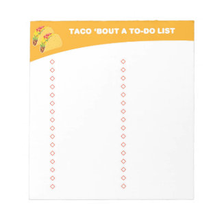 To Do List - Taco Lovers Gift - Taco Notepad