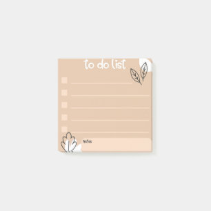 To Do List with Floral Design Style Post-it Notes