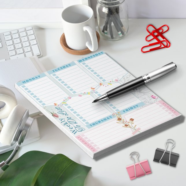 To Do List with Flower Butterfly Blue Pink Theme Notepad (Creator Uploaded)
