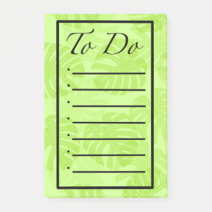 To Do List with Monstera Leaves Post-it Notes