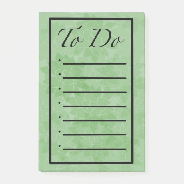 To Do List with Pointy Succulents Post-it Notes (Front)