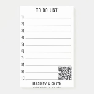 To Do List with QR Code to Personalise Post-it Notes