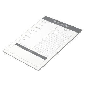 To Do This Week - Weekly Planner - Charcoal Notepad