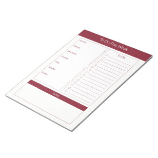 To Do This Week - Weekly Planner - Wine Notepad