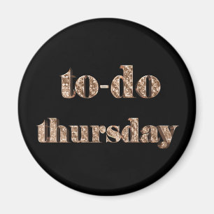 To-do Thursday Elegant Typography Black and Gold Magnet