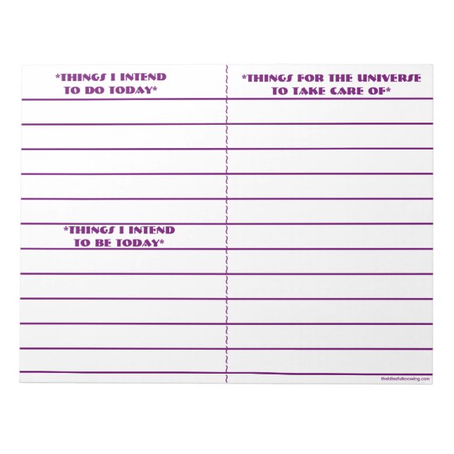 "To Do, To Be, To Manifest" Notepad (Purple) (Front)