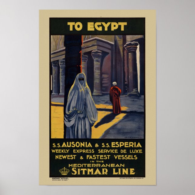 To Egypt Vintage Travel Poster 1928 (Front)