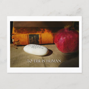 To err is human. Errare Humanum Est. Latin. Postcard