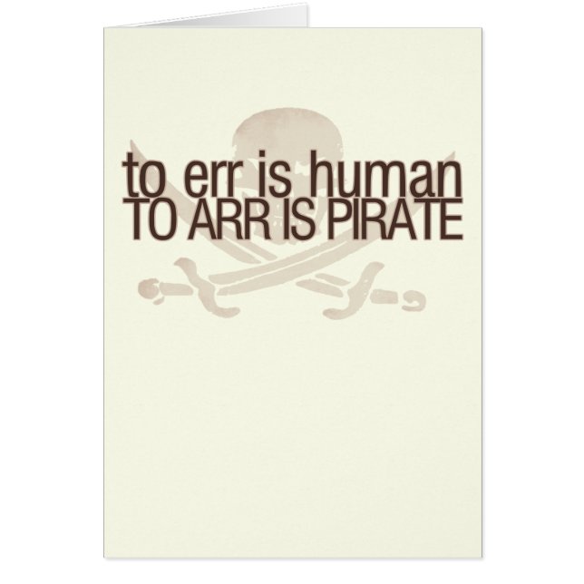 To err is human, to arr is pirate (Front)