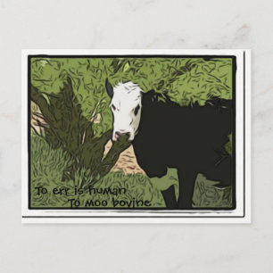 To err is human, To moo bovine Postcard