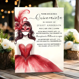 To Fancy Prom Mask Fun Masquerade Quinceañera Invitation