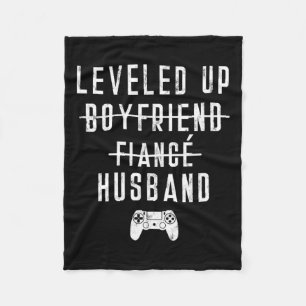 To Fiance Husband Levelled Levelling Up Video Game Fleece Blanket