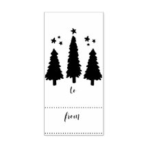 To / From Christmas Tree Gift Tag Rubber Stamp