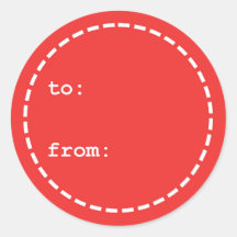 To/from Red and White Christmas Gift Tag
