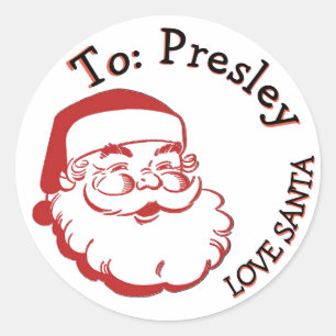 TO FROM SANTA CHRISTMAS PRESENT LABELS GIFT TAG