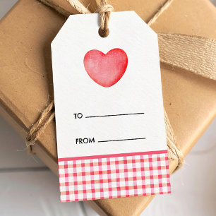 'to' 'from' text favour with pink watercolor heart gift tags