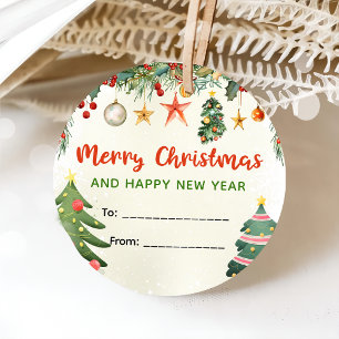 To/from Vintage Type Holly Berry Christmas Favour Tags