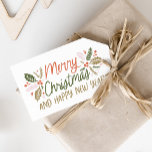 To/from Vintage Type Holly Berry Christmas Gift Tags<br><div class="desc">This festive and chic Christmas design features our original hand drawn winter foliage with sweet hand-drawn styled type in vibrant colours.</div>