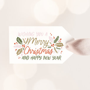 To/from Vintage Type Holly Berry Christmas Gift Tags