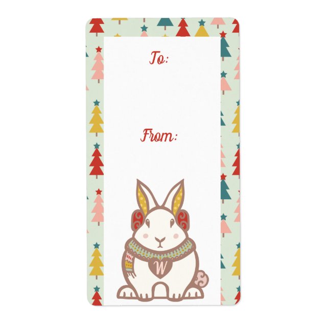 To & From Woodland Forest Bunny Rabbit Christmas (Front)