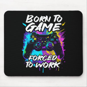 To Game Forced To Work - Colourful Graffiti Gaming Mouse Pad