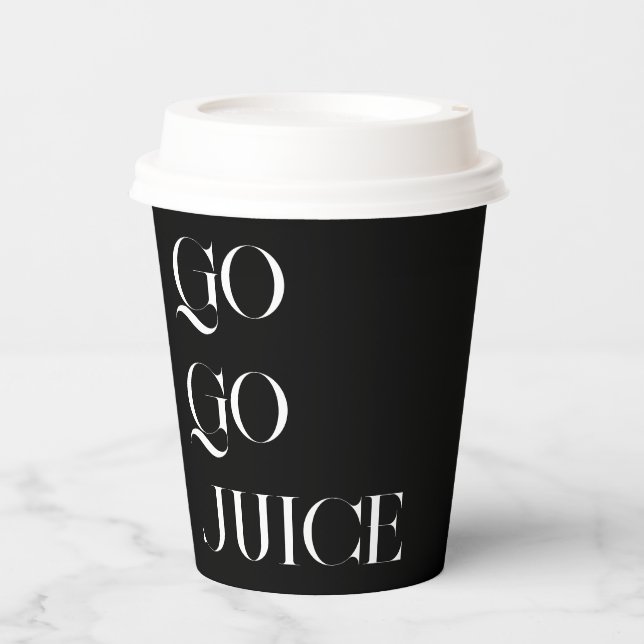 To Go Coffee Cups- Go GO Juice Paper Cups (Front)