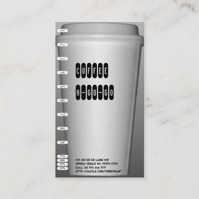 To Go Cup A-Go-Go Tinylense Loyalty Card (Front)