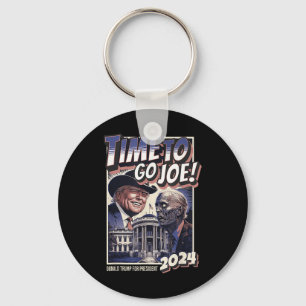 To Go Joe Funny Pro Trump &amp; Zombie Biden 2024  Key Ring
