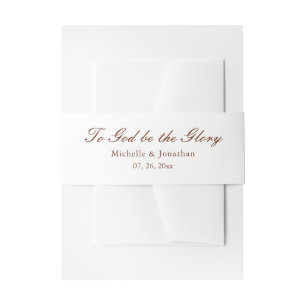 To God be the Glory Christian Wedding Quote Invitation Belly Band