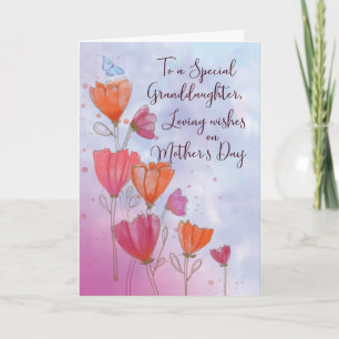 To Granddaughter Mothers Day Love with Orange Card