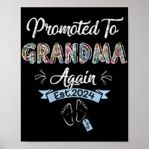 To Grandma Again Est 2024 Pregnancy Announcement Poster