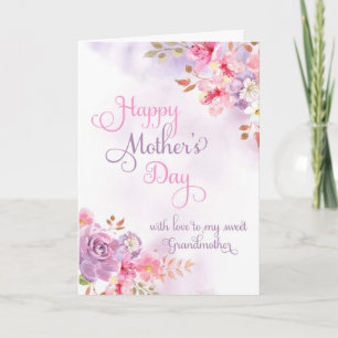 To Grandmother, Happy Mother's Day watercolor Card