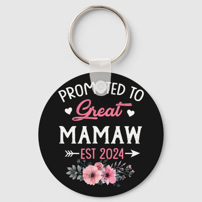 To Great Mamaw Est 2024 Flower  Key Ring (Front)