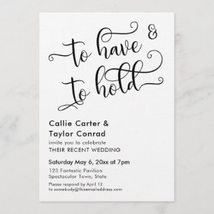 To Have and To Hold Elaborate Script Typography Invitation