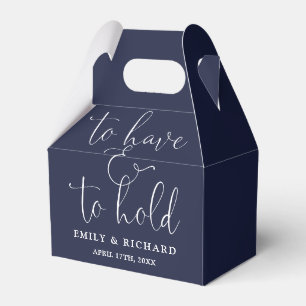 To Have And To Hold Navy Blue Wedding Favour Box