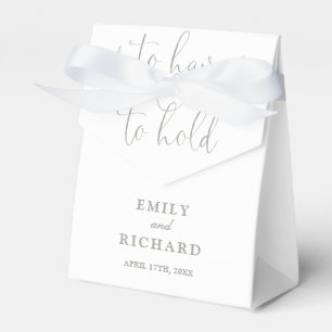 To Have And To Hold Sage Green Wedding Favour Box