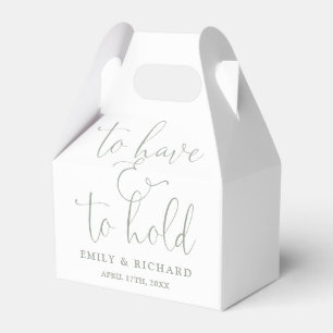 To Have And To Hold Sage Green Wedding Favour Box