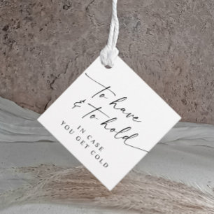To Have & To Hold Modern Wedding Slipper Favour Tags