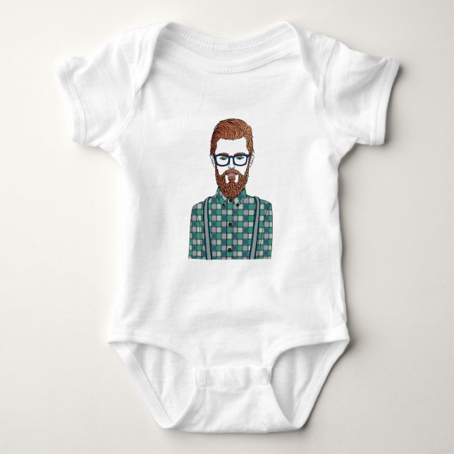 to hipster baby bodysuit (Front)