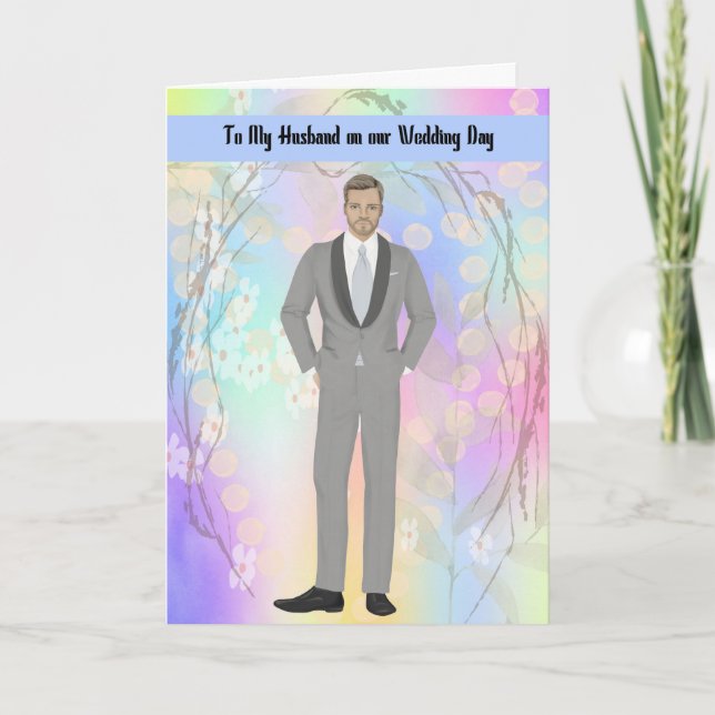 To Husband on Wedding Day Card (Front)