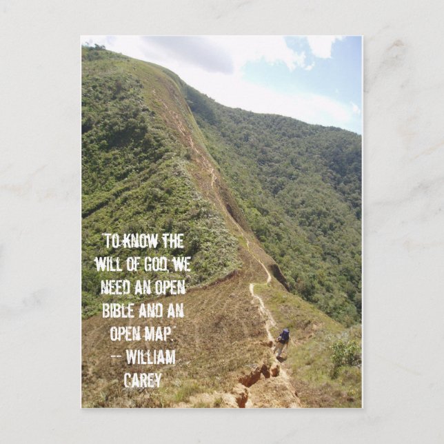 "To know the will of God, postcard (Front)