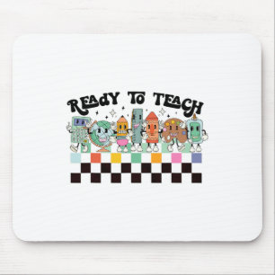 To Learn Groovy Retro Teacher Life First Day Of Sc Mouse Pad