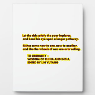 TO LIBERALITY Yellow Red2 Words to Live By jGibne Plaque