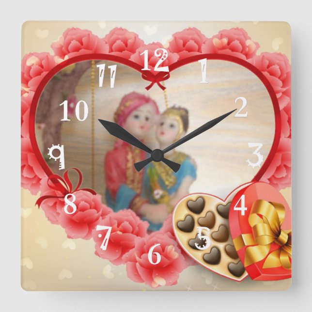 To Love and to Cherish Save the Date Square Wall Clock (Front)
