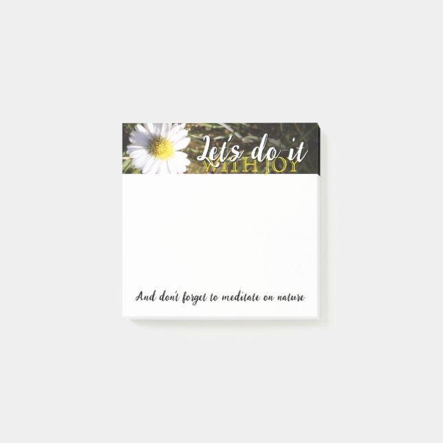 to make the list joy flower spring yellow post-it notes (Front)