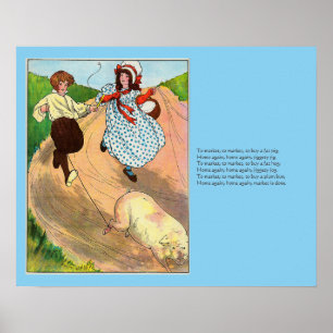 To Market to Market to Buy a fat Pig, Mother Goose Poster