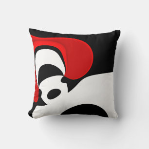 To Mr. Redd: Abstract Black, White & Red Cushion