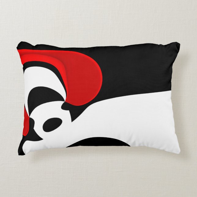 To Mr. Redd: Abstract Black, White & Red Decorative Cushion (Front)